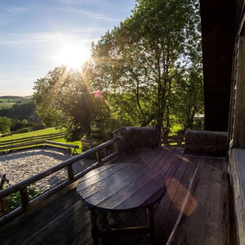 Terrasse mit Weitblick über Pobershau.