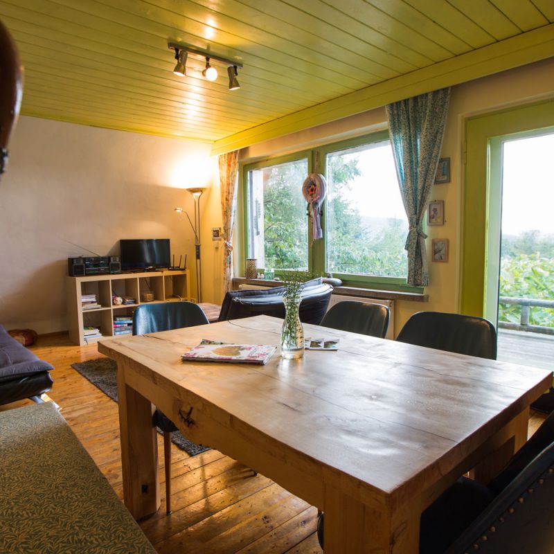 Wohnzimmer mit Blick ins Grüne.